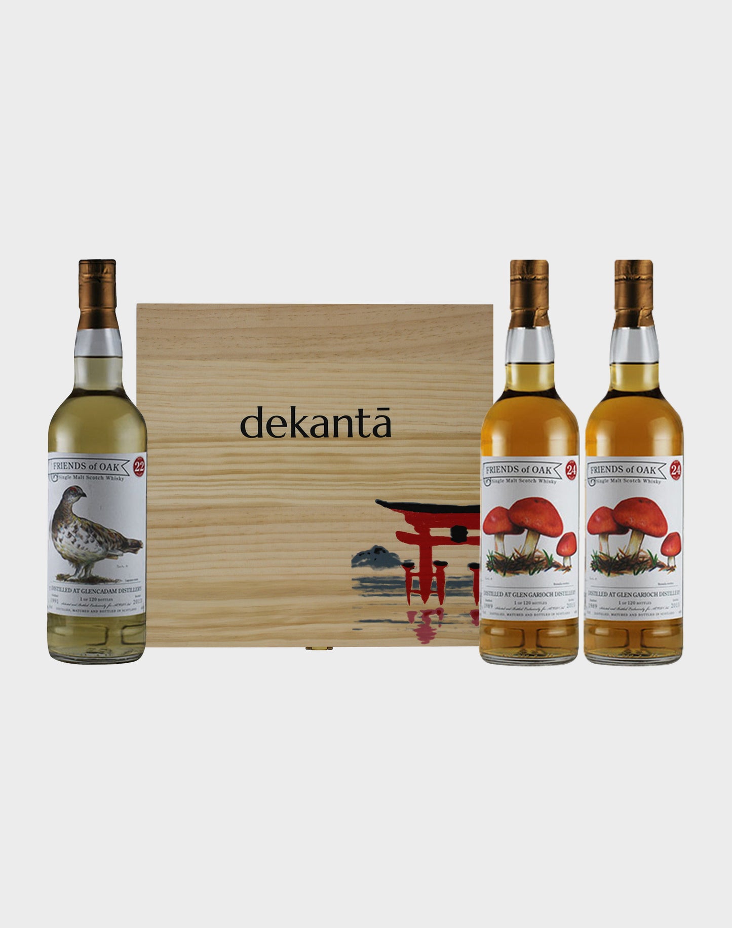 Friends Of Oak 3 Bottle Set with dekantā Collectible Box