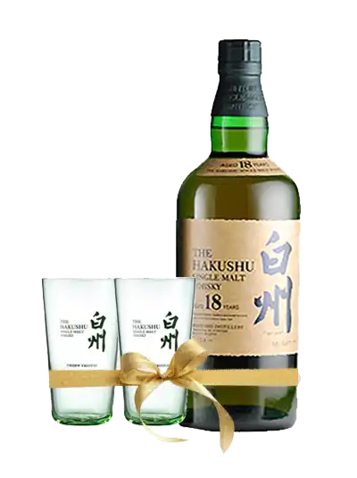 Suntory Hakushu 18 Year Old Gift Set (No Box   2 Glasses)