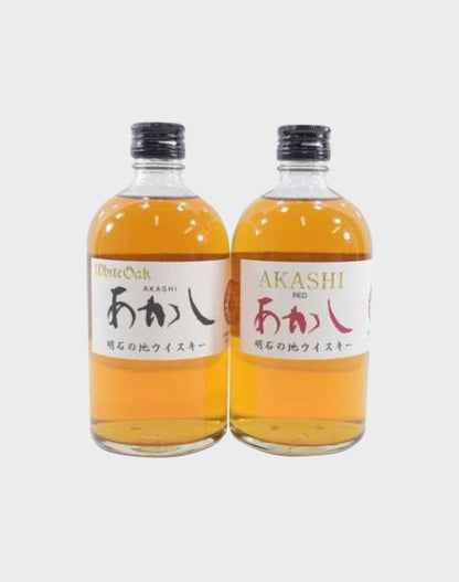 Akashi White & Red Oak Bottle Set
