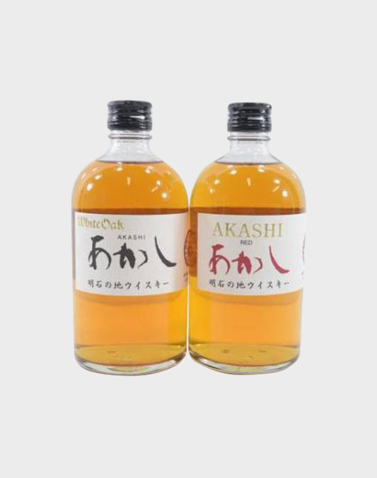 Akashi White & Red Oak Bottle Set