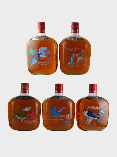 Suntory Old Whisky 5 Bird Bottle Set Mejiro