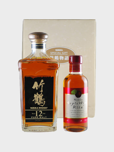 Nikka Taketsuru Story Pure Malt 12 Year Old & Apple Wine "Rita" Gift Set