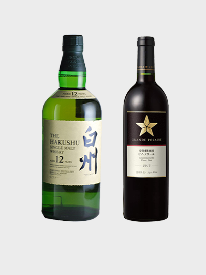 Hakushu 12 Year  Grande Polaire Azumino ikeda Pinot Noir 2015