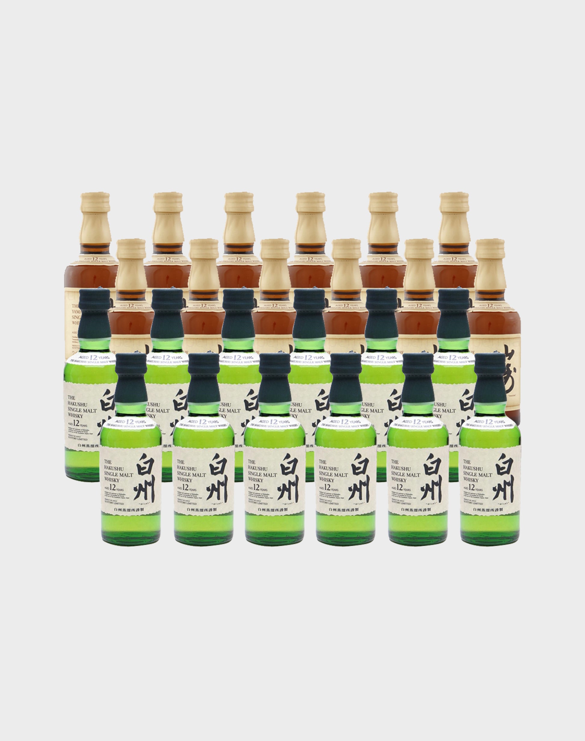 Suntory Yamazaki 12 & Hakushu 12 Year Old 50 ml (12 Bottles Each) 1 Case