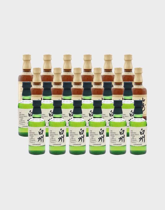 Suntory Yamazaki 12 & Hakushu 12 Year Old 50 ml (12 Bottles Each) 1 Case