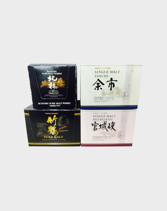 Nikka Yoichi, Miyagikyo & Taketsuru and Hokuto 12 Year Old Miniatures