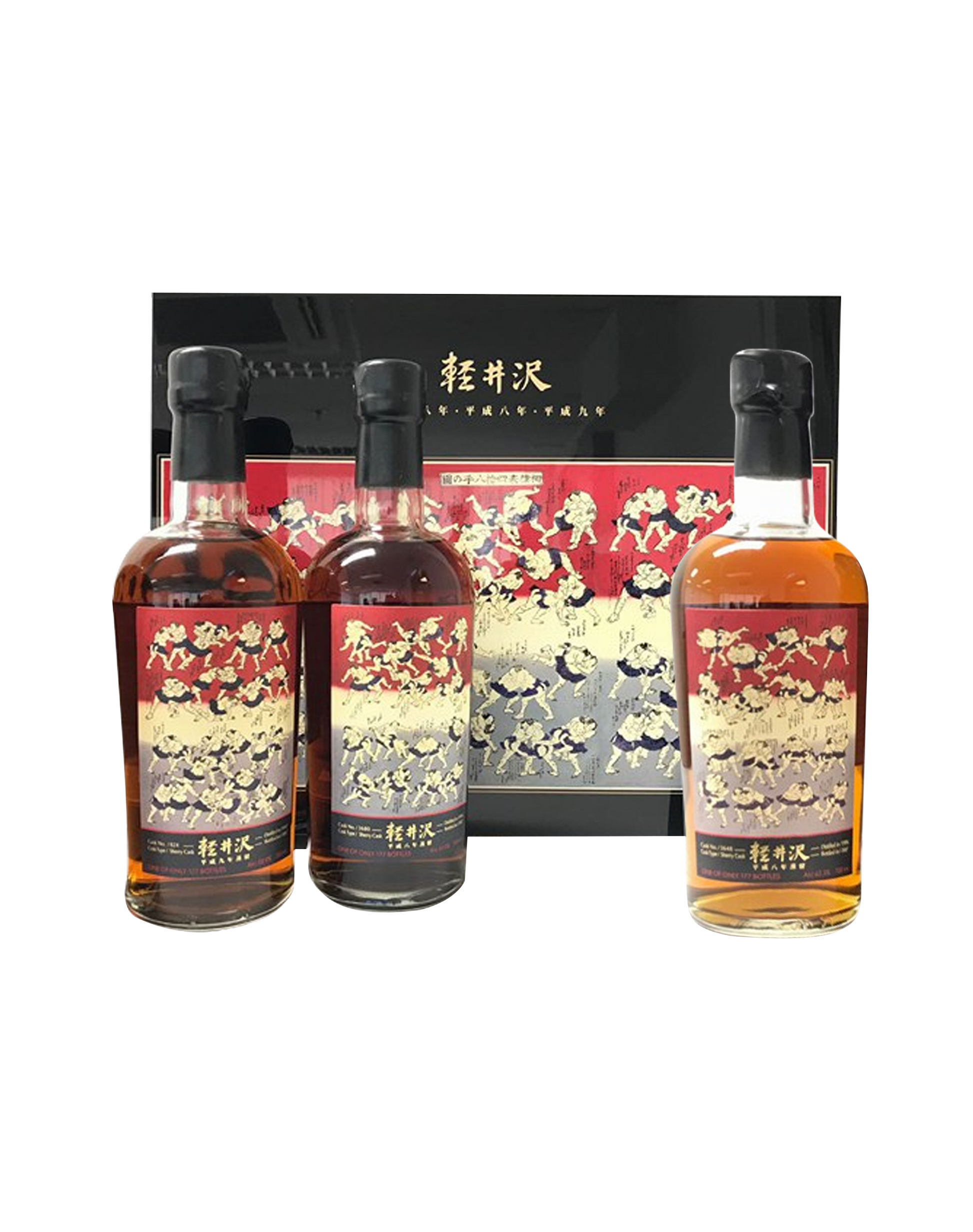 Karuizawa Sumo 48 Wrestlers – Three Bottle Set Cask #3680, 3648 & 824 (Price Upon Request)