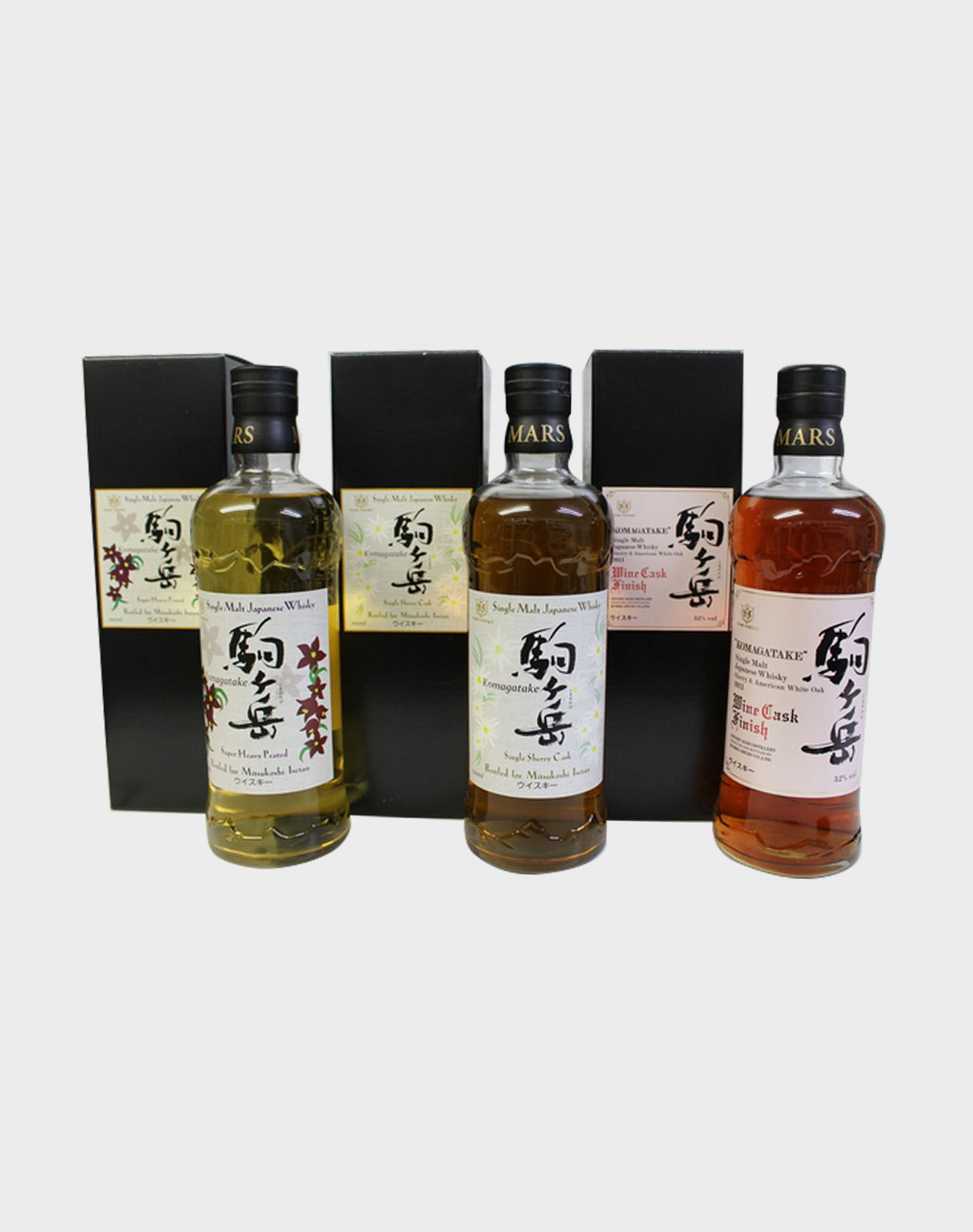 Mars Komagatake Whisky Sherry, Wine Cask Finish & Heavily Peated Set