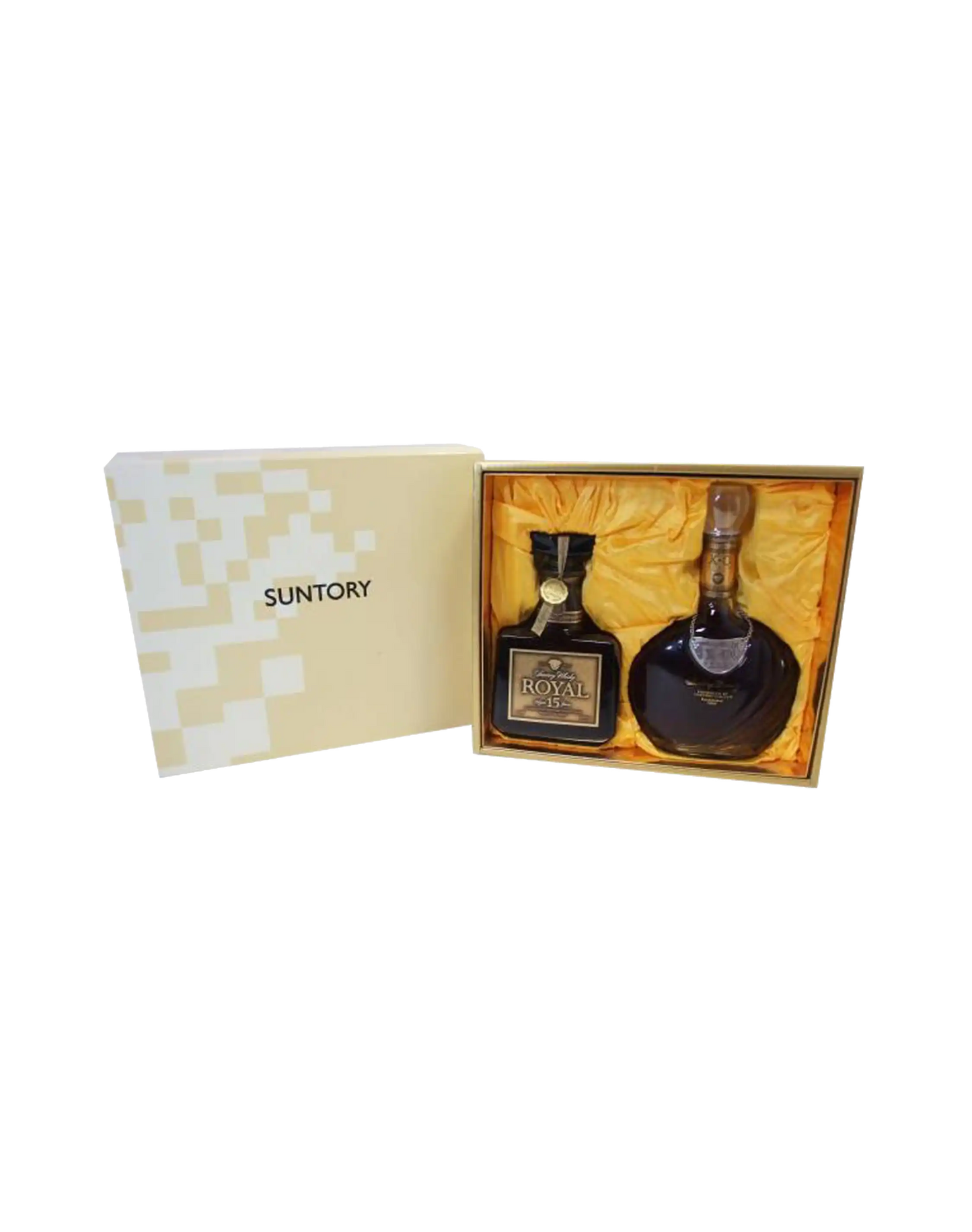 Suntory Royal 15 Year Old Gold Label & Brandy X.O Super Deluxe Whisky Set