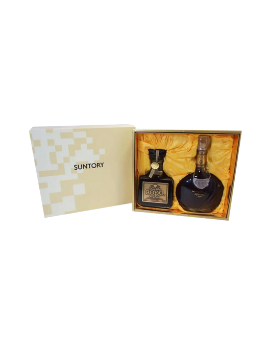 Suntory Royal 15 Year Old Gold Label & Brandy X.O Super Deluxe Whisky Set