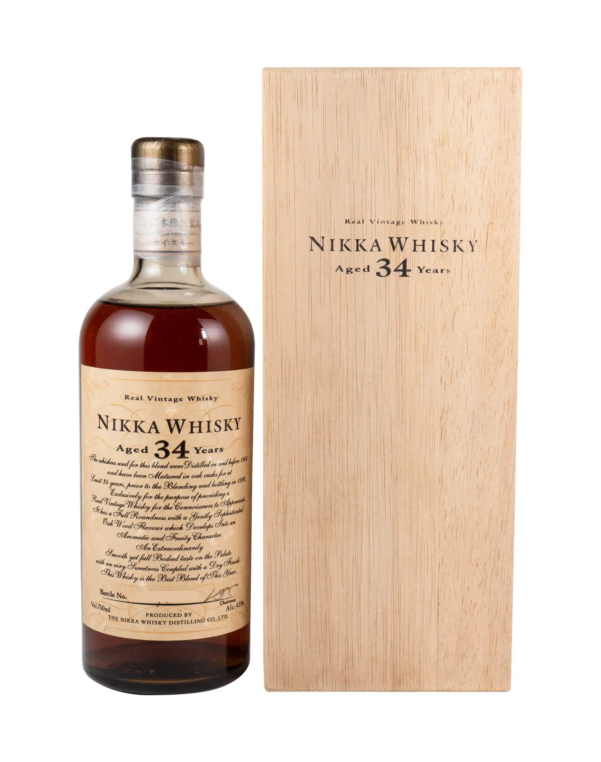 【未開封】　ニッカウヰスキー　34年 1998 Nikka Whisky 34 Years Old 1998