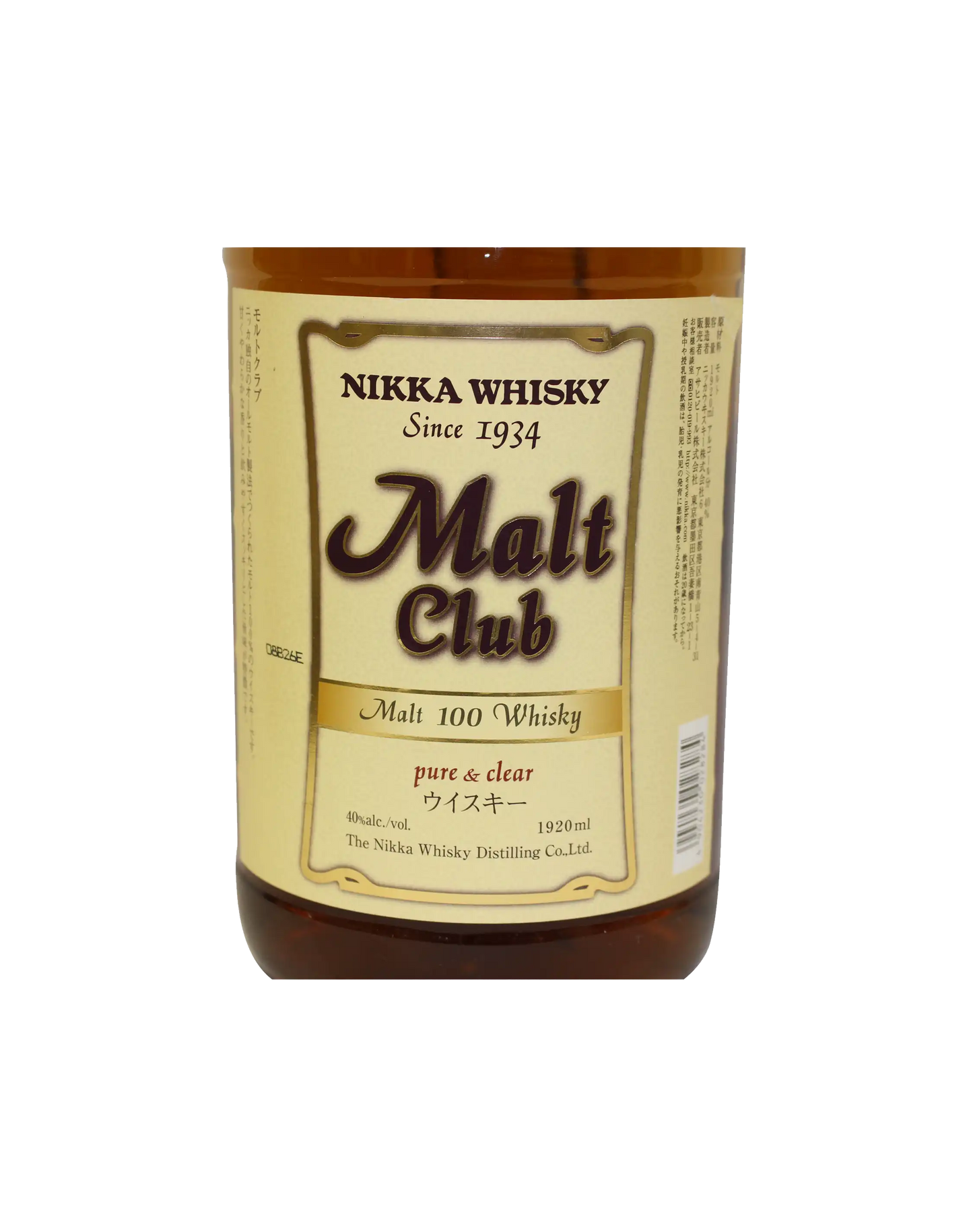 Nikka Whisky Club Malt 100 Whisky Pure & Clear