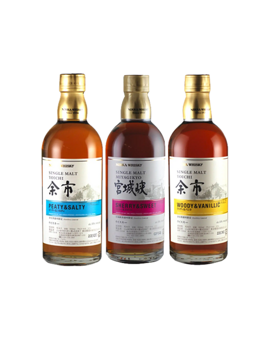 Nikka Yoichi & Miyagikyo Single Malt 3 Bottle Set