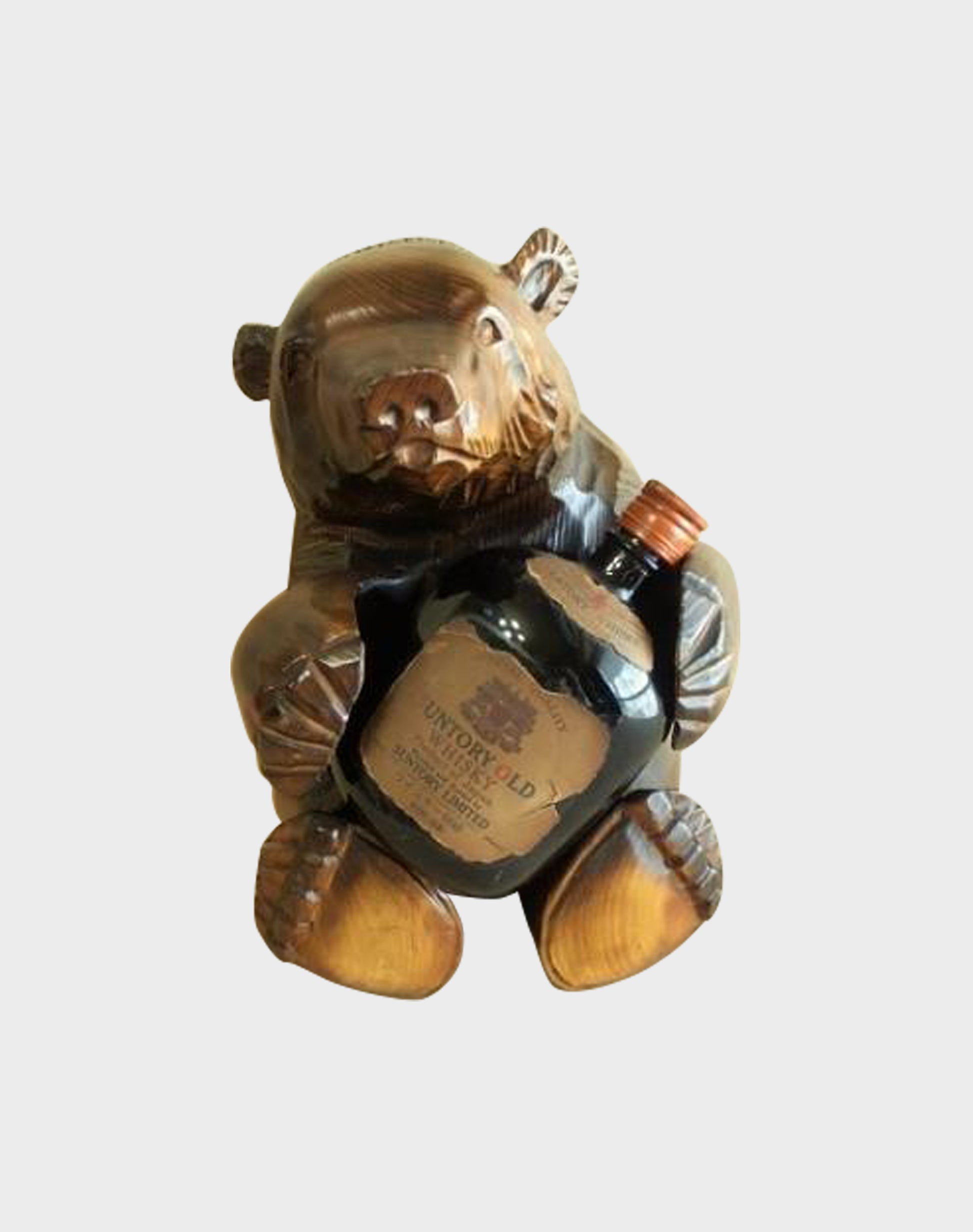 Wooden Bear Holder for Suntory Old (Whisky not included)